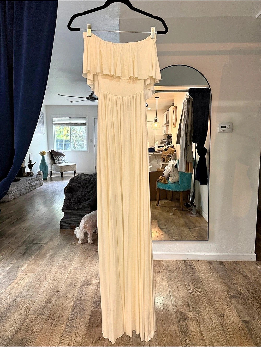 Rachel Pally Sienna Dress Maxi Ruffle Dress in Cream Size XS NWT
